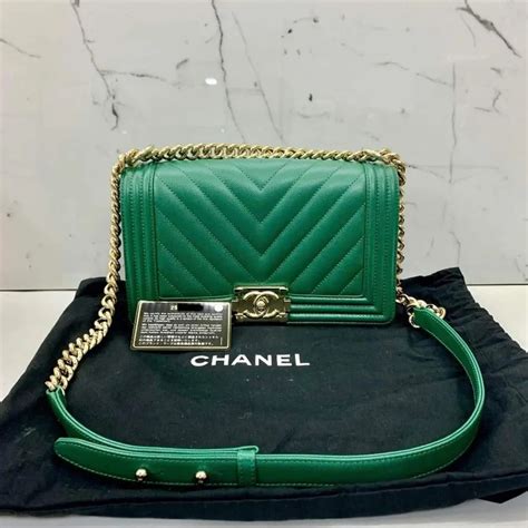 chanel boy old medium green|chanel leboy price.